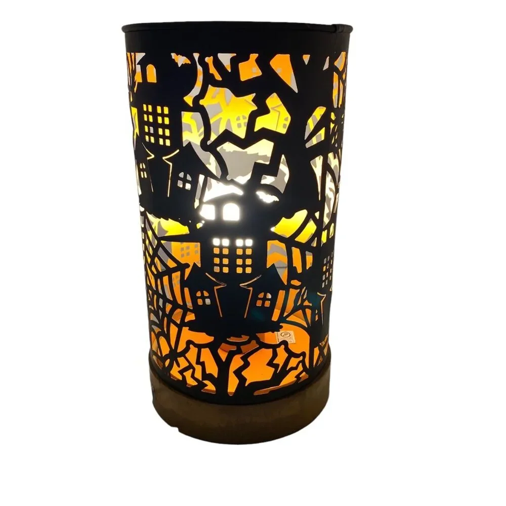 Halloween decorative metal lamp spiderwebs haunted house tree‎ table decor